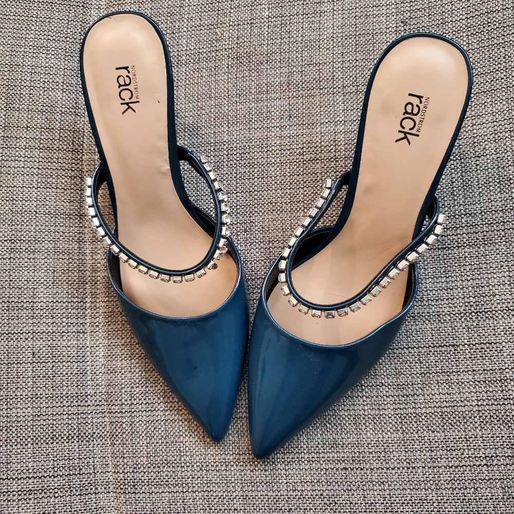 New Nordstrom rack rhinestones strap heelsa